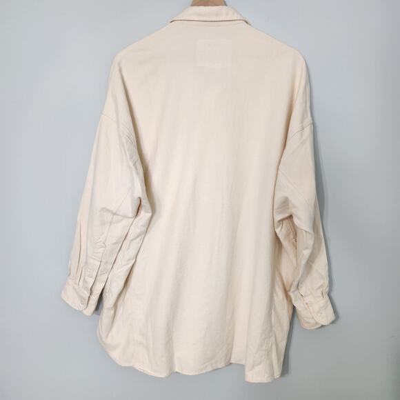 Frank & Eileen McLoghlin Vintage White (Cream) Button Down Flannel Oversized - Picture 7 of 12